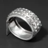 Antique 1800s British Sterling Silver Modernist Hinged Cuff Bracelet