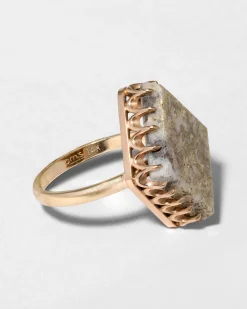 Antique 1800s 14k Gold and Golden Quartz Ring