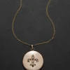 Antique 1800s 14k Gold Fill & Paste Crystal Fleur de Lis Locket Necklace