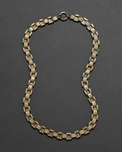 Antique 1800s 14k Gold Fill Handmade Venetian Box Chain Necklace