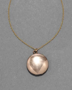 Antique 1800s 14k Gold Filled Round Polished Locket Necklace