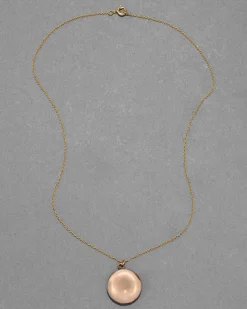 Antique 1800s 14k Gold Filled Round Polished Locket Necklace