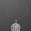 Antique 1920s Sterling Silver Cross Locket Pendant Necklace