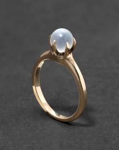 Antique Victorian 10k Gold with Claw Set Moonstone Ring
