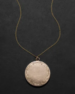 Antique Victorian 14k Gold Fill Hand Etched Filigree Locket Necklace