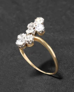 Antique Victorian 1880s 14k Gold & Diamond Ring