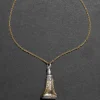 Antique Victorian 1800s 14k Gold FIll & White Onyx Watch Fob Necklace