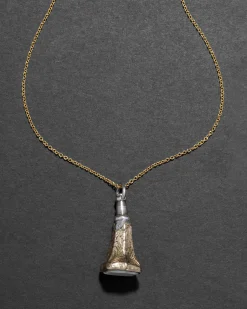 Antique Victorian 1800s 14k Gold FIll & White Onyx Watch Fob Necklace