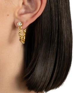 Asterales Chain Linked Front Back Earring