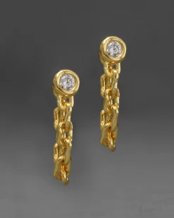 Asterales Chain Linked Front Back Earring