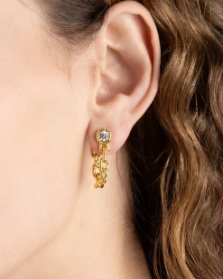 Asterales Chain Linked Front Back Earring
