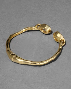 Asterales Crystal Capped Hinge Cuff Bracelet