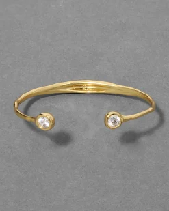 Asterales Crystal Skinny Capped Cuff Bracelet