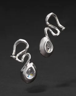 Asterales Floating Vine Post Earring- Silver