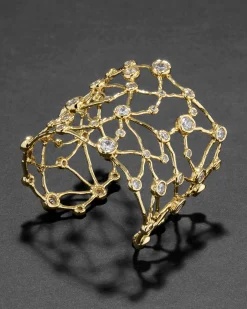 Asterales Gold Celestial Wide Cuff Bracelet