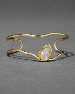 Asterales Gold Floating Cuff Bracelet