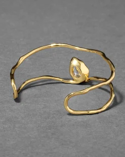 Asterales Gold Floating Cuff Bracelet