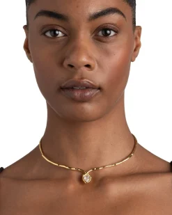 Asterales Gold Floating Collar Necklace