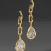 Asterales Gold Link Pear Drop Earring