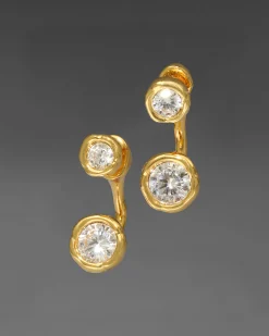 Asterales Gold Molten Front Back Earring