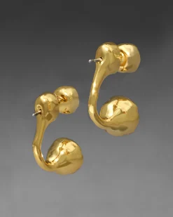 Asterales Gold Molten Front Back Earring