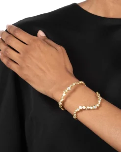 Asterales Gold Open Wave Cuff Bracelet