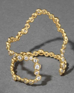 Asterales Gold Open Wave Cuff Bracelet