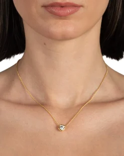 Asterales Gold Solitaire Necklace