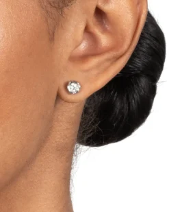 Asterales Molten Bezel Stud Earring- Silver