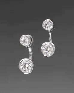 Asterales Silver Molten Front Back Earring