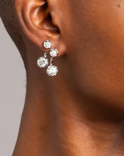 Asterales Silver Molten Front Back Earring