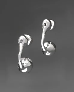Asterales Silver Molten Front Back Earring