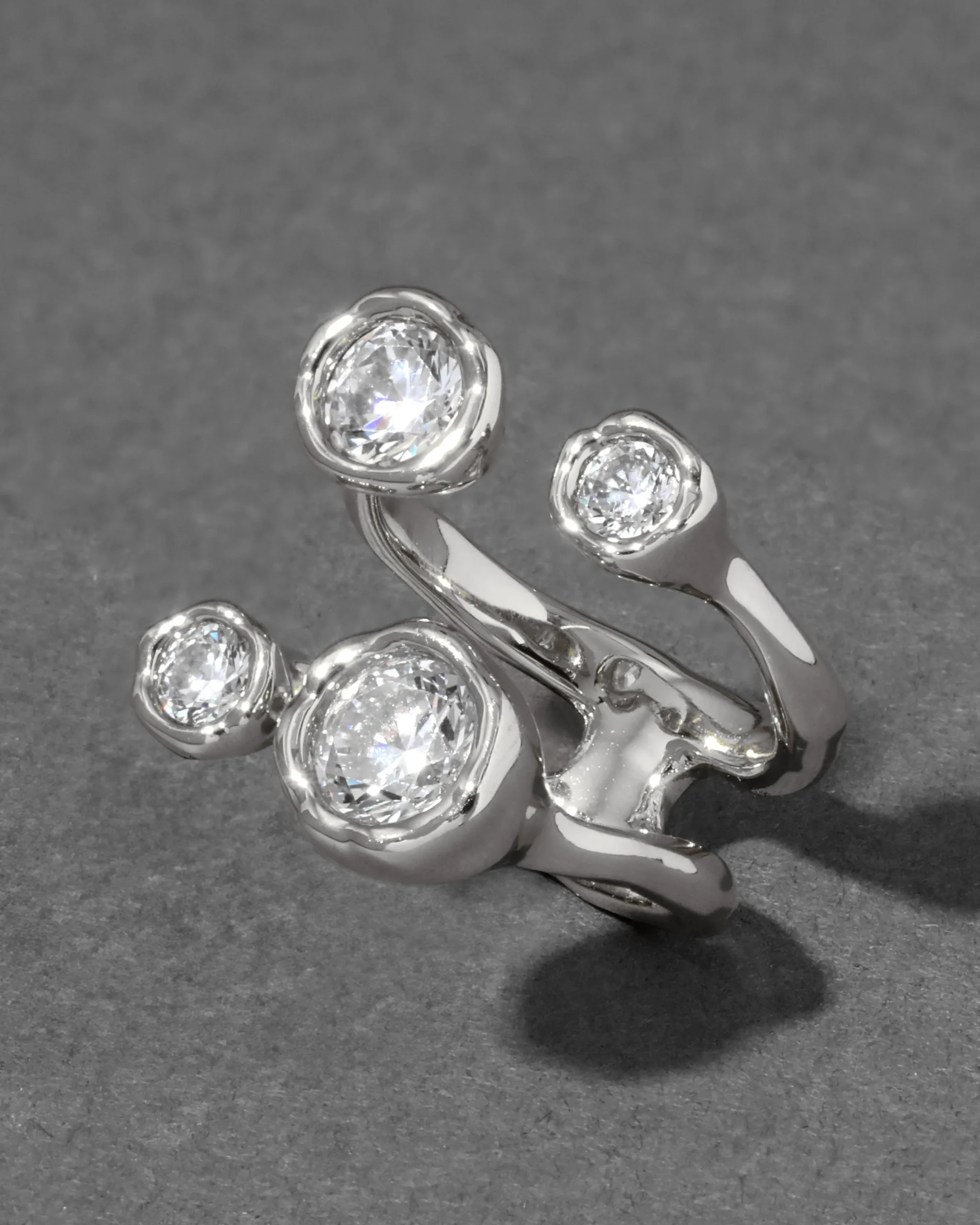 Asterales Silver Open Ring