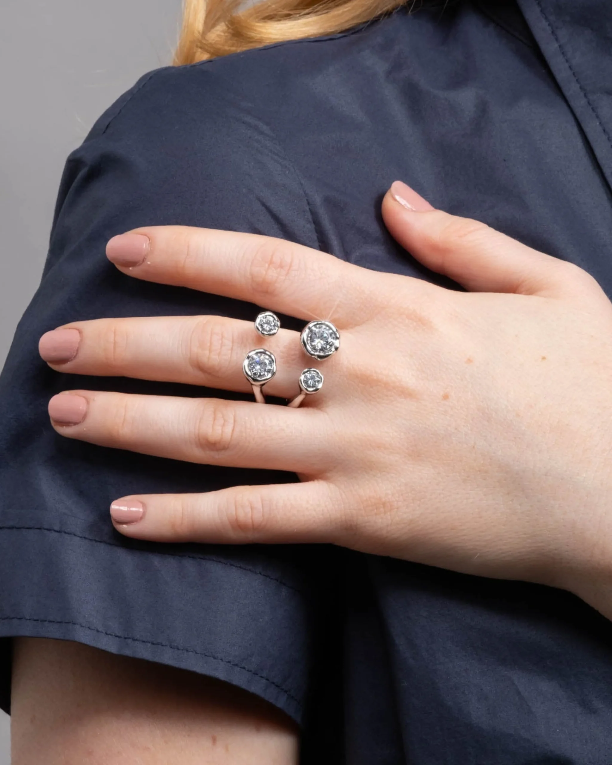 Asterales Silver Open Ring