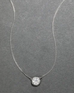 Asterales Silver Solitaire Necklace