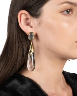 Bonbon Crystal Large Teardrop Earring- Clear