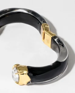 Bonbon Crystal Lucite Hinge Bracelet- Onyx