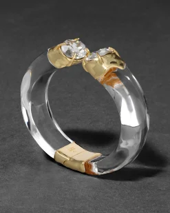 Bonbon Crystal Lucite Hinge Bracelet- Clear