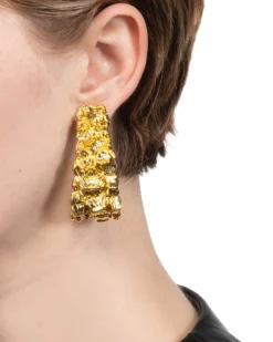 Brut Gold Croco Hoop Earring