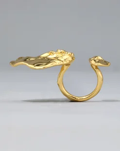 Brut Gold Double Disc Ring