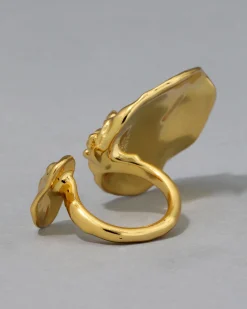 Brut Gold Double Disc Ring