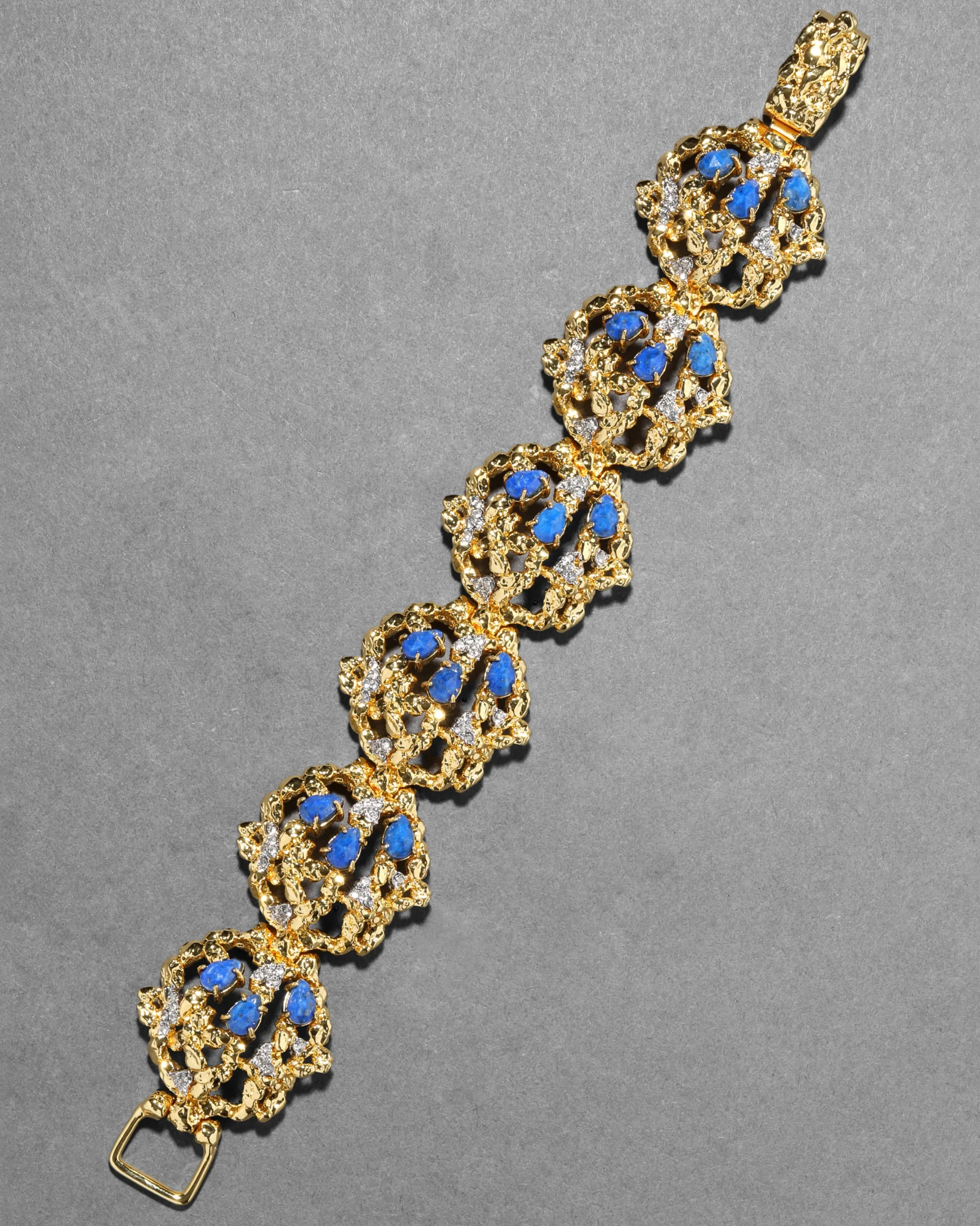 Brut Gold Lapis Line Bracelet