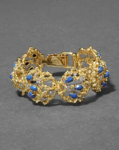 Brut Gold Lapis Line Bracelet