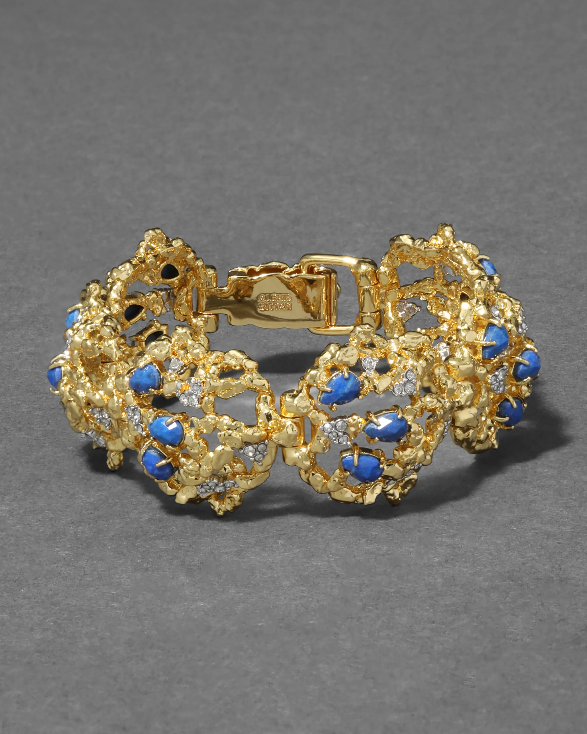 Brut Gold Lapis Line Bracelet