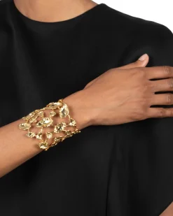 Brut Gold Mosaic Wide Cuff Bracelet