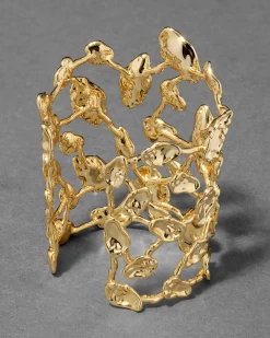 Brut Gold Mosaic Wide Cuff Bracelet