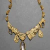 Brut Gold Reef Bib Necklace- Black Mother of Pearl