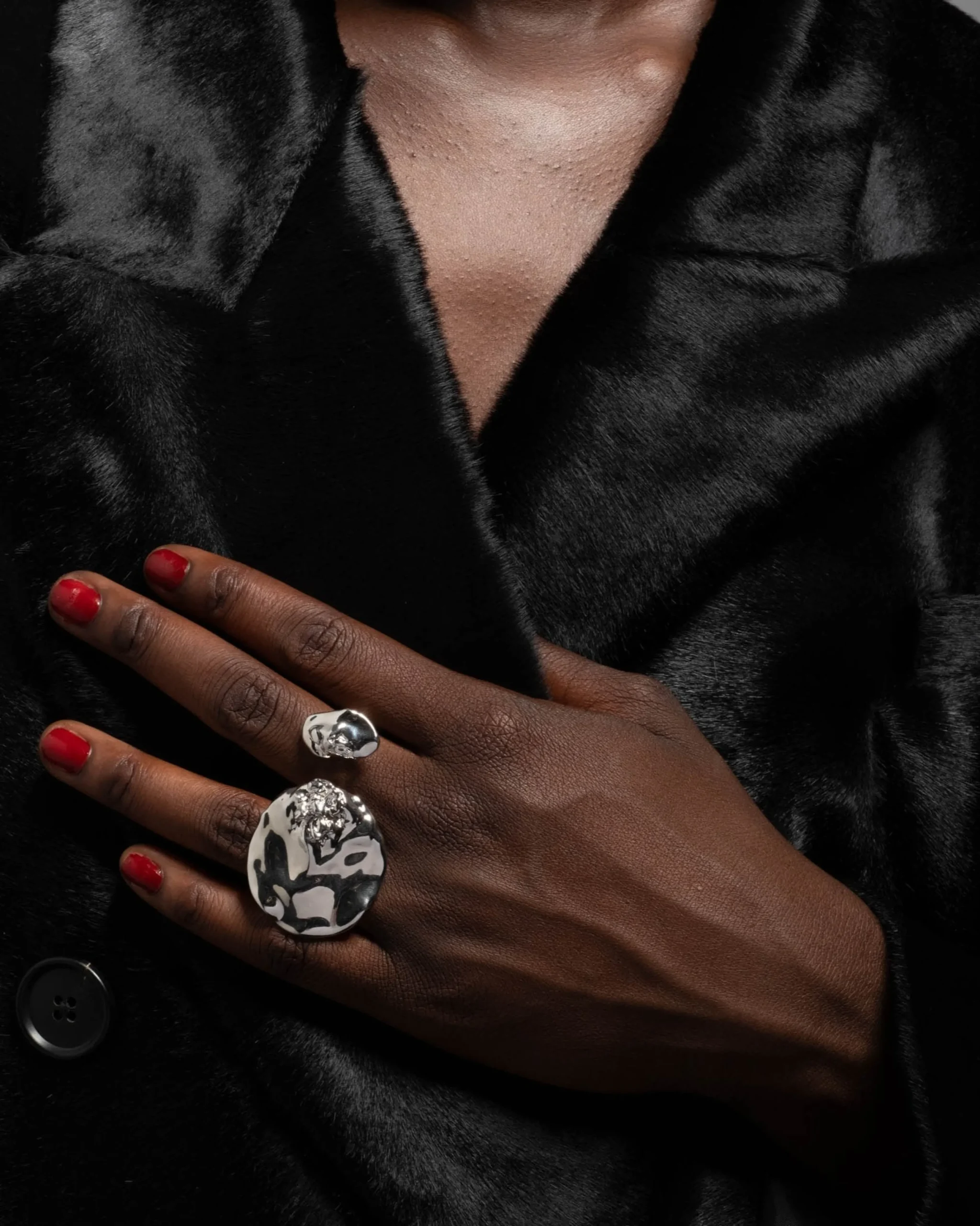 Brut Silver Double Disc Ring
