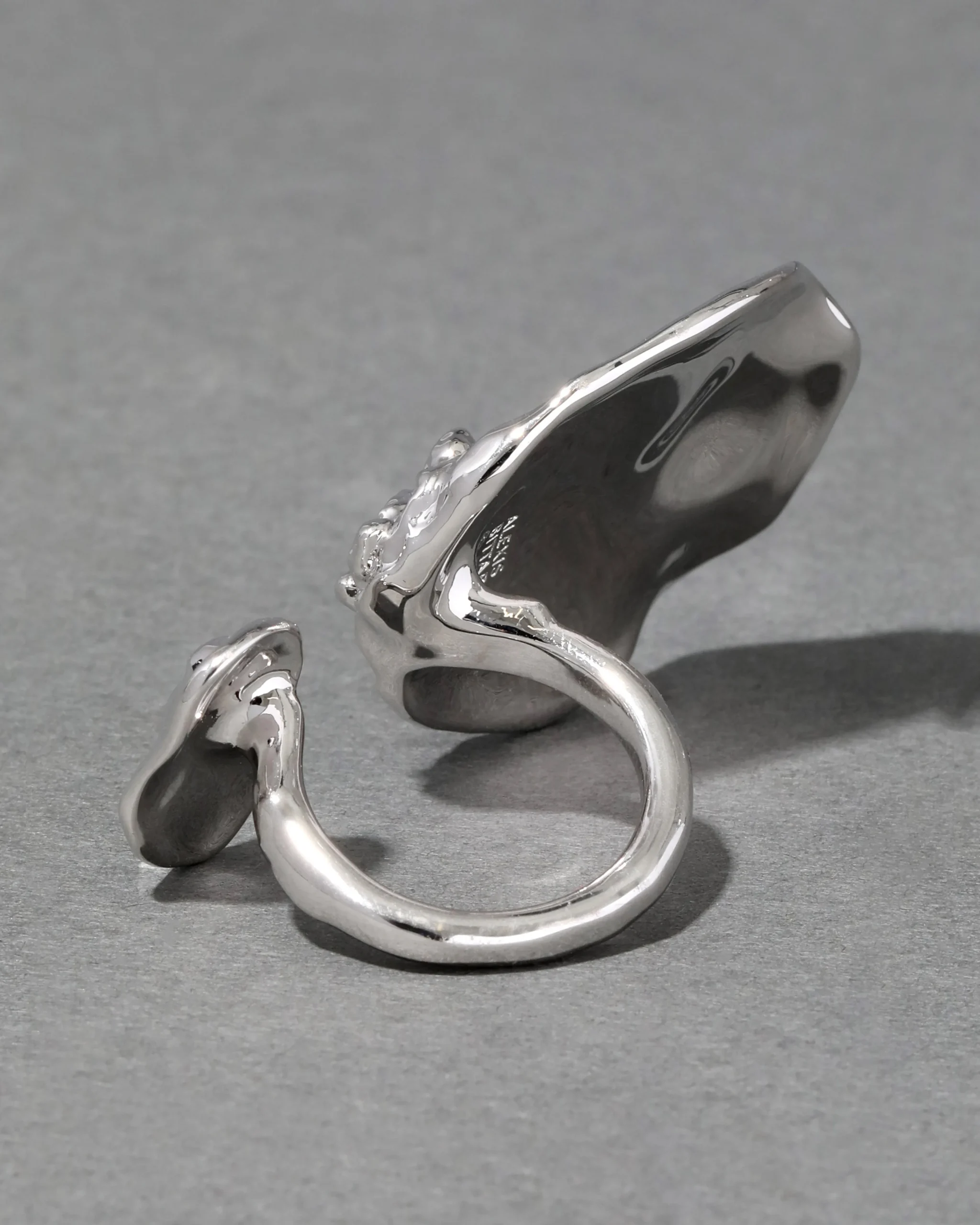 Brut Silver Double Disc Ring