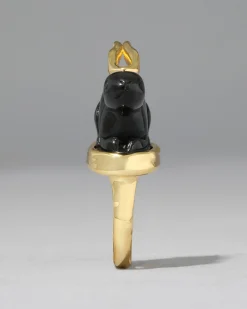 Bunny Obsidian Ring